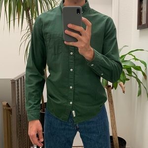 Oxford Shirt,  100% Cotton, Green, SIZE LARGE.